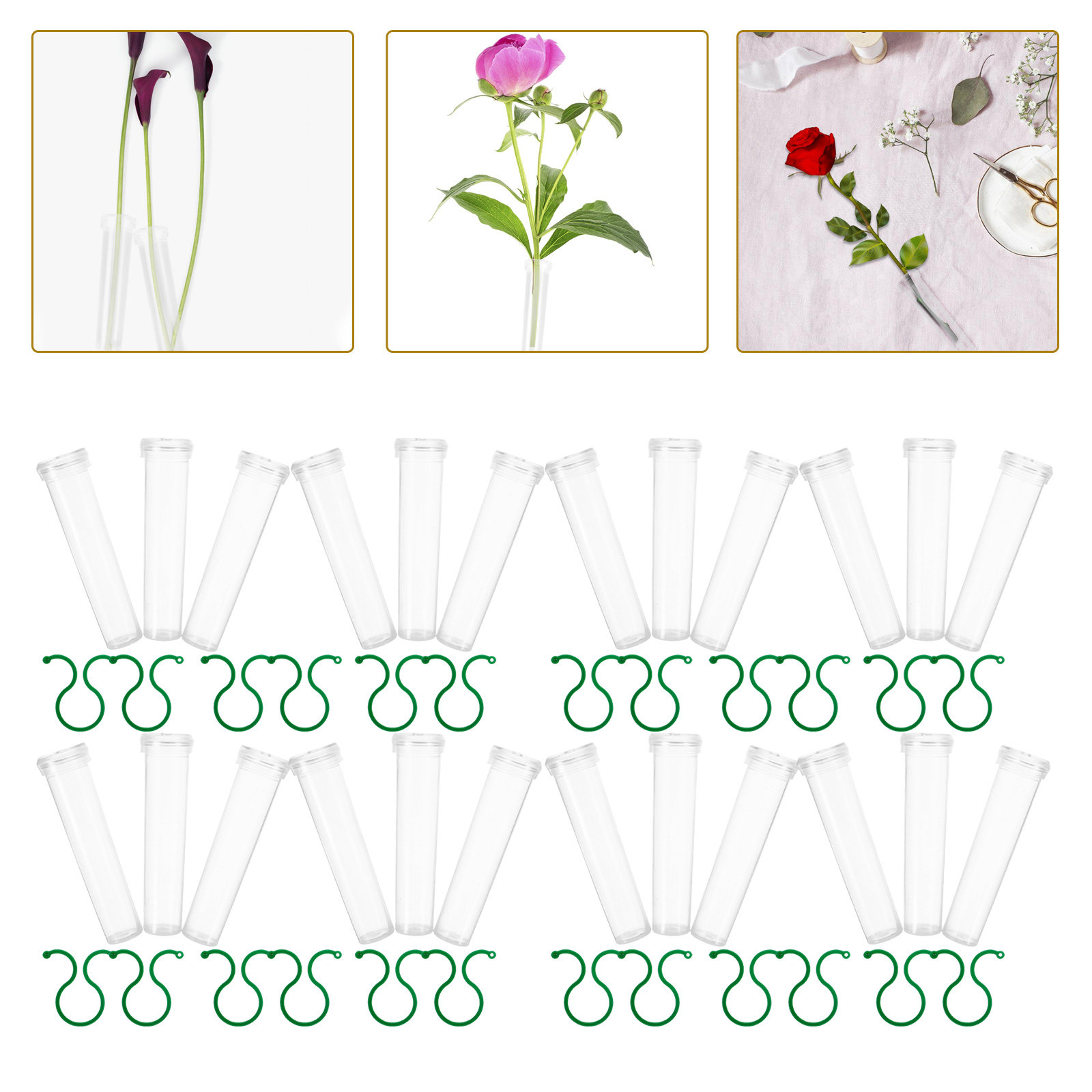 Nutrition & Fitness Station - 1Set Floral Water Tubes Fresh Flower