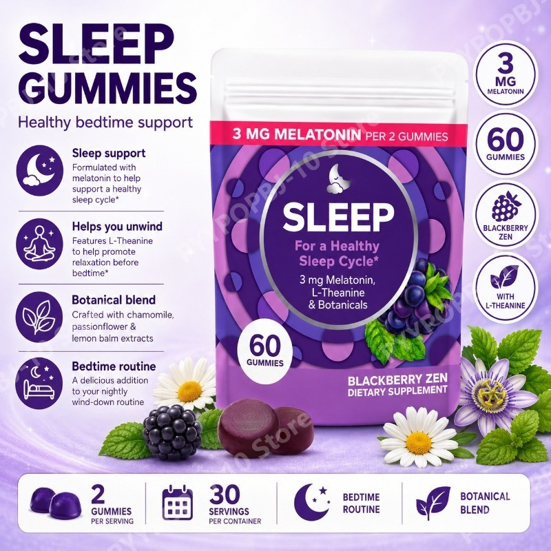 Melatonin Sleep Gummy - Melatonin Sleep Gummies 3mg with L-Theanine,