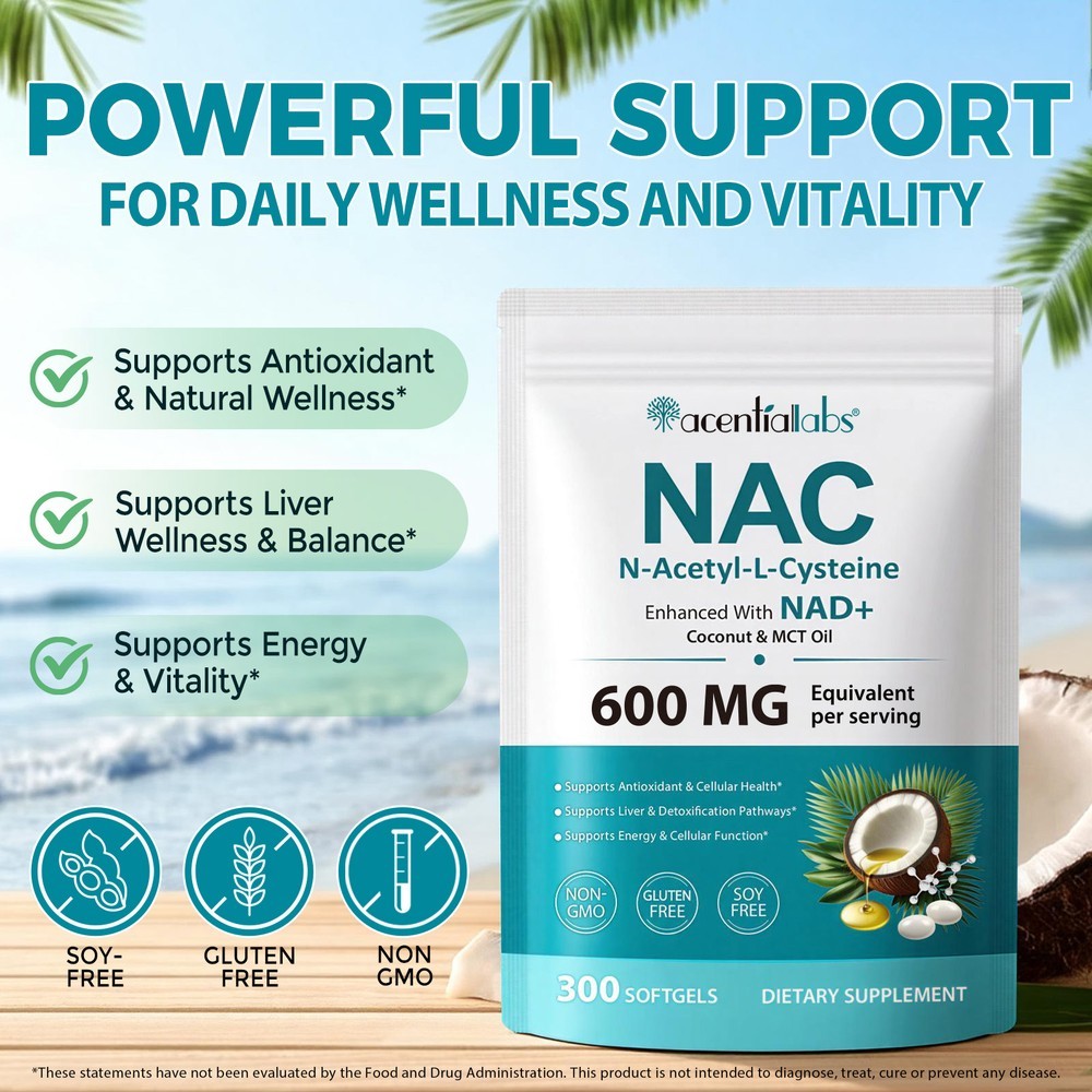 NAC (N-Acetyl-L-Cysteine) Soft - Mct Oil Coconut 评论和价格