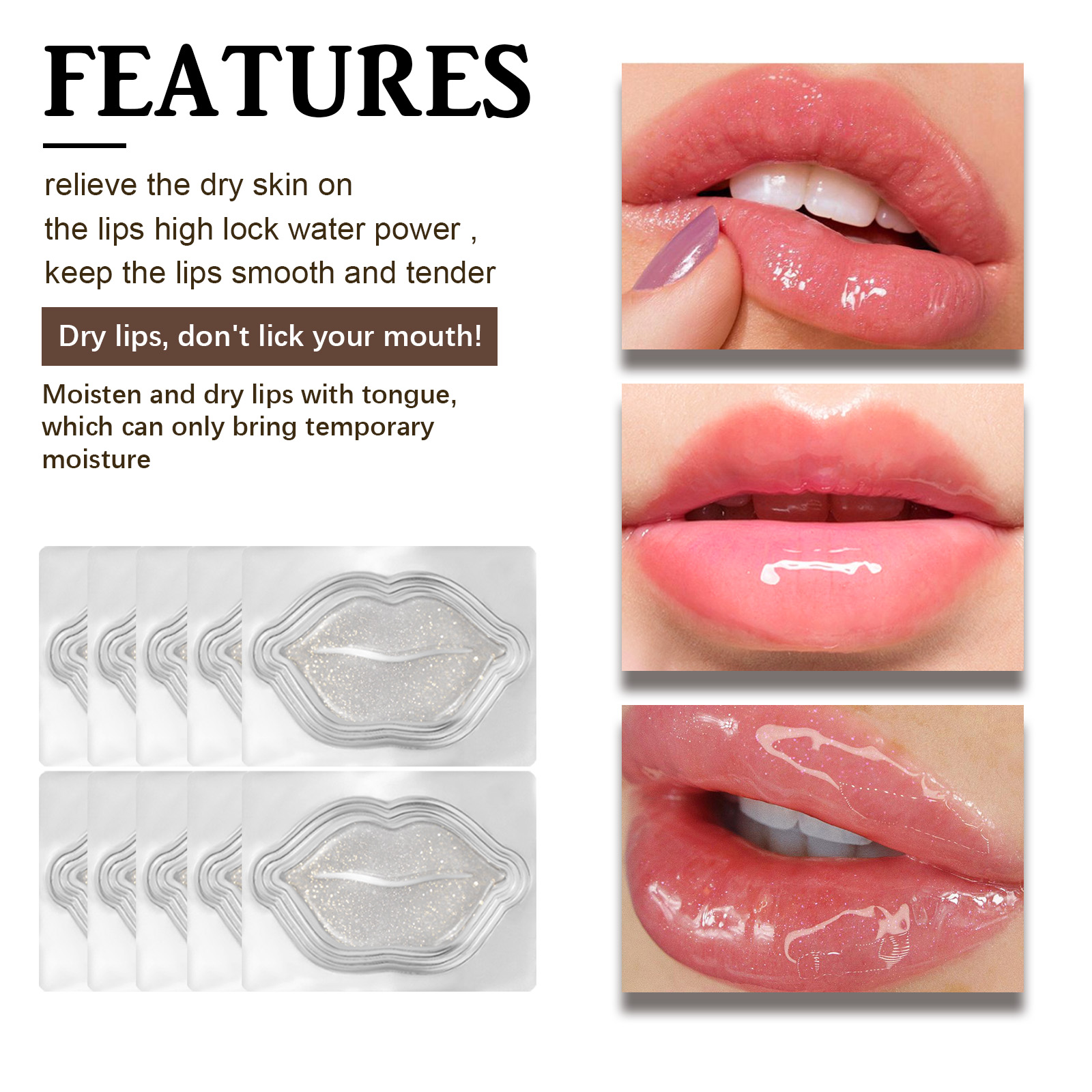 Hoygi Hydrogel Lip Mask Sheets - Mct Oil Coconut 评论和价格